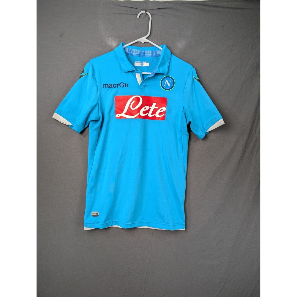 Macron SSC Napoli 2013-14 Away Soccer Jersey Blue Lete 77 Mens Large